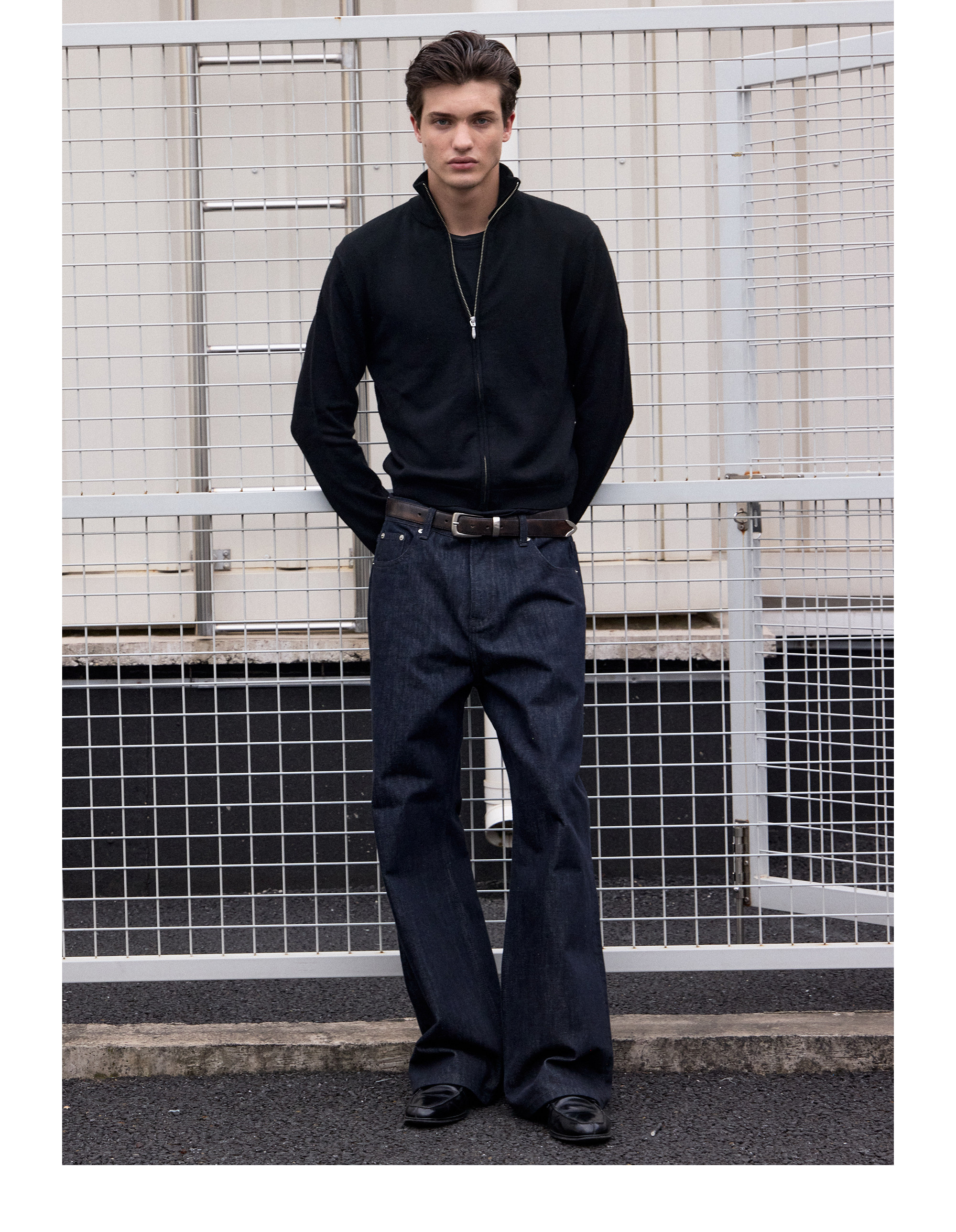 VLABMADE 50% Wool Zip-Up Cardigan