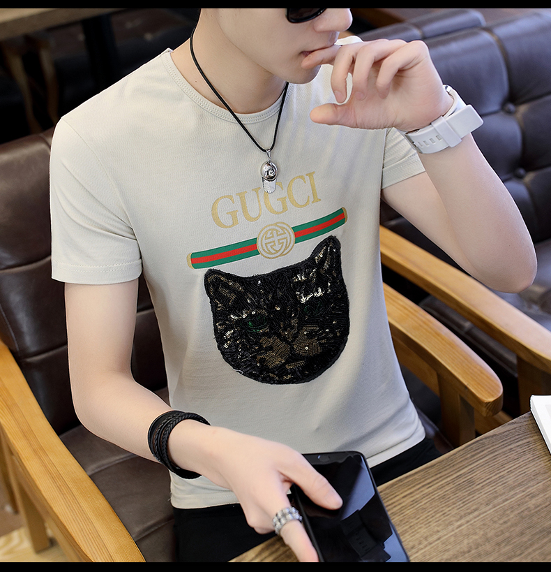Màu đỏ với mèo đầu t áo ngắn tay nam và nữ quần áo mùa hè quần áo nam cộng với phân bón XL nửa tay áo dài tay áo đôi nam nữ