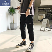 . Workpants Straight đàn ông đẹp trai hip-hop chín điểm Hồng Kông gió ins quần triều mất Hàn Quốc phiên bản của các thiết lập xu hướng tăng 9 xu hướng quần