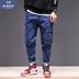 . Vintage lớn mã workpants quần jean nam giới xu hướng lỏng lẻo hip-hop đa túi thẳng tay áo rủ quần chức năng. 