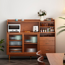 American Dining Side Cabinet-Body Leaning Wall Small Family Type Wine Cabinet Solid Wood Home Tea Water Cabinet Living-room Short Cabinet Containing Lockers