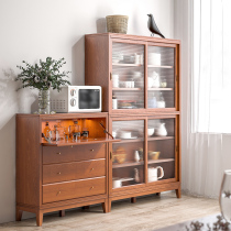 American Light Lavish Bucket Cabinet Living Room Solid Wood Lockers Small Family Type Short Cabinet Drawer-Type Integrated Floor Composition Cabinet
