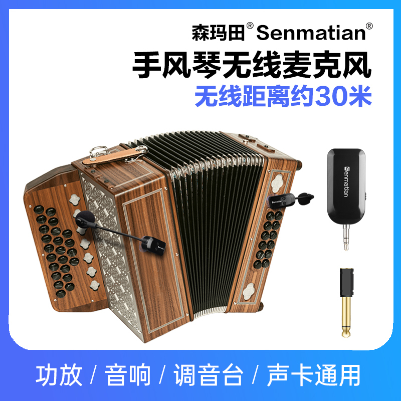 Senmaitan Accordion Dedicated Microphone Wireless Microphone Guzheng Amplification Dual Pickup Head Outdoor Performance Band Senmaitan Accordion Dedicated Microphone Wireless Microphone Guzheng Amplification Dual Pickup Head Outdoor Performance Band