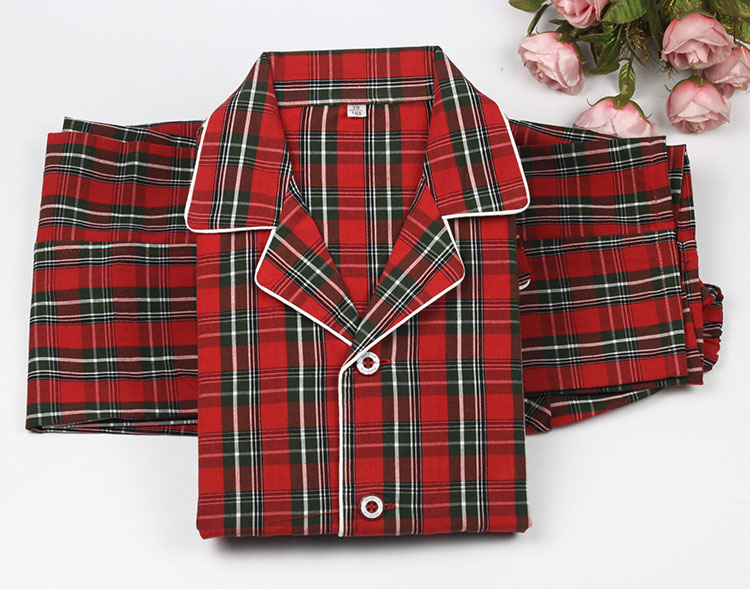 Mùa xuân mới cotton cũ vải thô đồ ngủ nam và nữ dài tay kẻ sọc trung niên nhà quần áo chia tay người yêu quần áo thương hiệu đồ ngủ cao cấp
