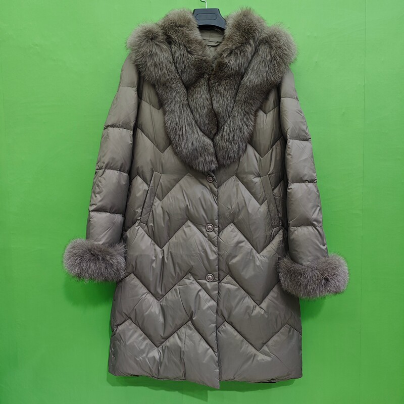 Plus-Size Women's down Jacket with Fox Fur, Goose down Coat, Young Fashion 2024 Winter Slim Fit Warm Long Style Plus-Size Women's down Jacket with Fox Fur, Goose down Coat, Young Fashion 2024 Winter Slim Fit Warm Long Style