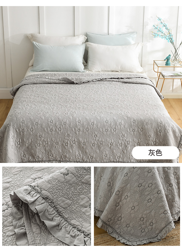 Bông màu bông tinh khiết trải giường quilting mùa hè điều hòa không khí mát mẻ là quilted thêu thêu và bông quilting - Trải giường drap giường everon