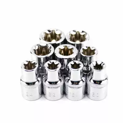 12 5mm1 2 Chromium vanadium steel hexagonal flower sleeve E-sleeve Auto maintenance special-shaped sleeve Auto maintenance tools