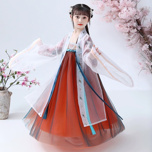 Осеннее ханьфу, детское платье, китайский стиль, 12 лет
