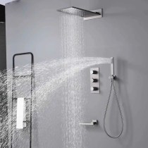 Concealed All-copper Shower Shower with wall-type embedded embedded wall concealed gun grey thermostatic shower suit