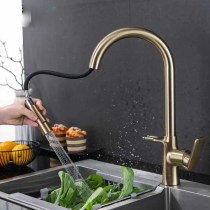 Full copper kitchen tap hot and cold home pull-out universal telescopic tap anti-splash washbasin wash face wash basin