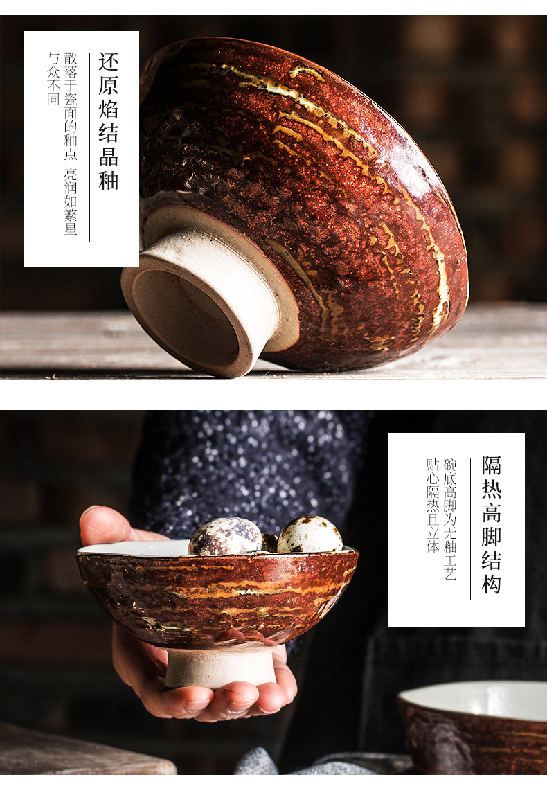 Japanese manual hand - made contracted household ceramic bowl bowl bowl restoring ancient ways rainbow such as bowl dish bowl dessert salad bowl dishes
