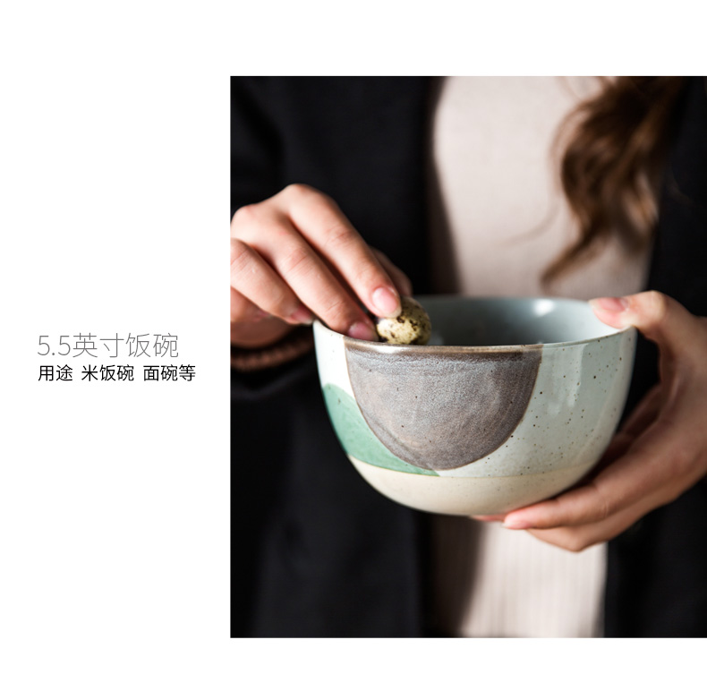 West fu Nordic retro ceramic tableware dishes dishes son bowl dish dish soup plate with a single rainbow such as bowl a salad bowl