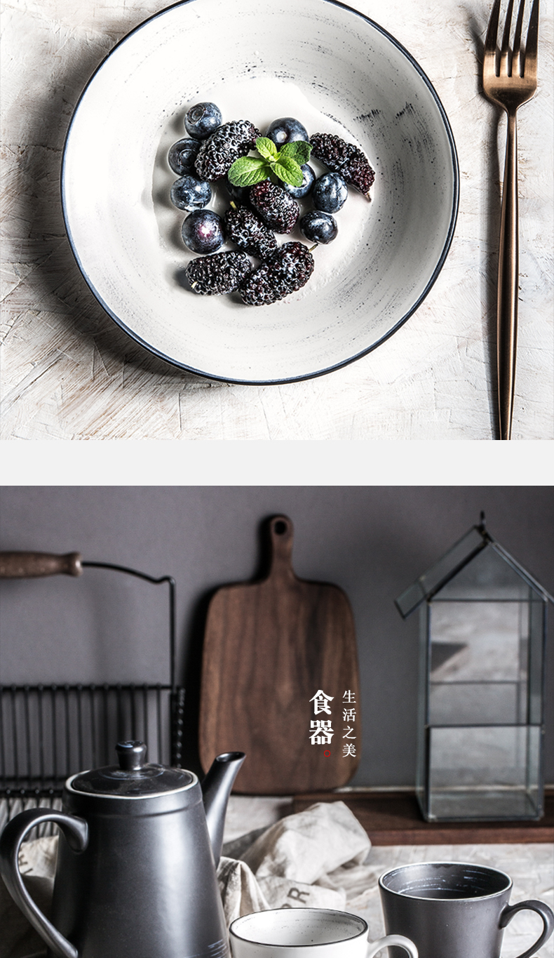 Japanese European pure color contracted household high - capacity ceramic bowl bowl restoring ancient ways rainbow such as bowl bowl of soup bowl bowl of tableware