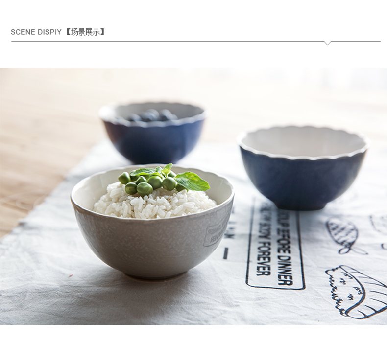 Nordic Japanese - style tableware ceramics household rainbow such as bowl bowl of rice bowl to eat nice bowl creative abnormity large soup bowl