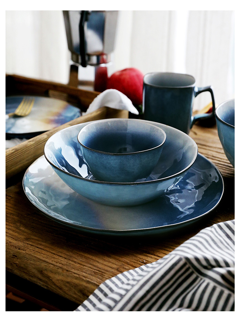 Star hebei ou feng color web celebrity couples home European Japanese - style tableware ceramic bowl bowl of soup bowl dish bowl such as always