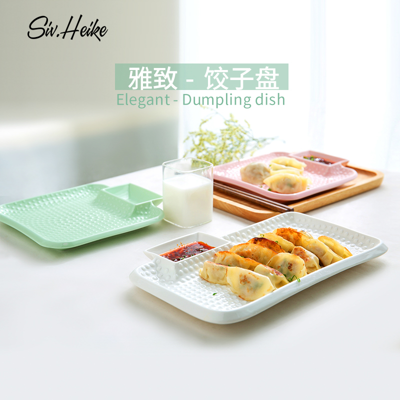 Creative household ceramics dribbling vinegar dish taste sushi plate rectangular dumplings plate plate plate