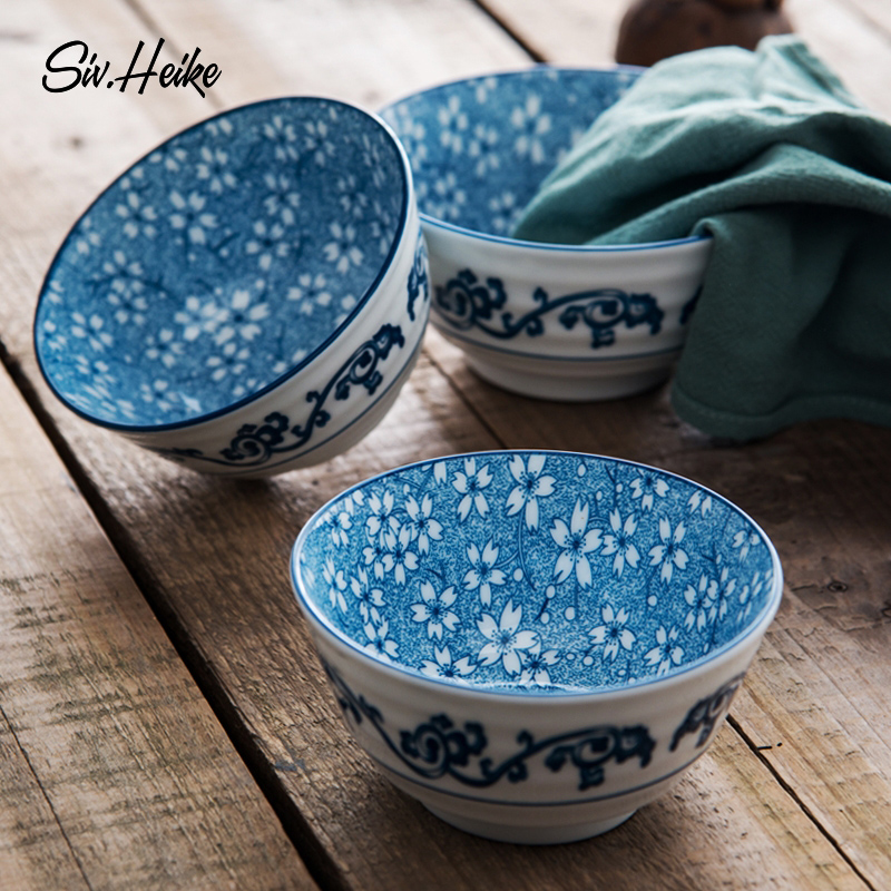 Creative Chinese Japanese household utensils feng printing taro round blue and white porcelain bowl dessert bowl bowl bowl rainbow such use