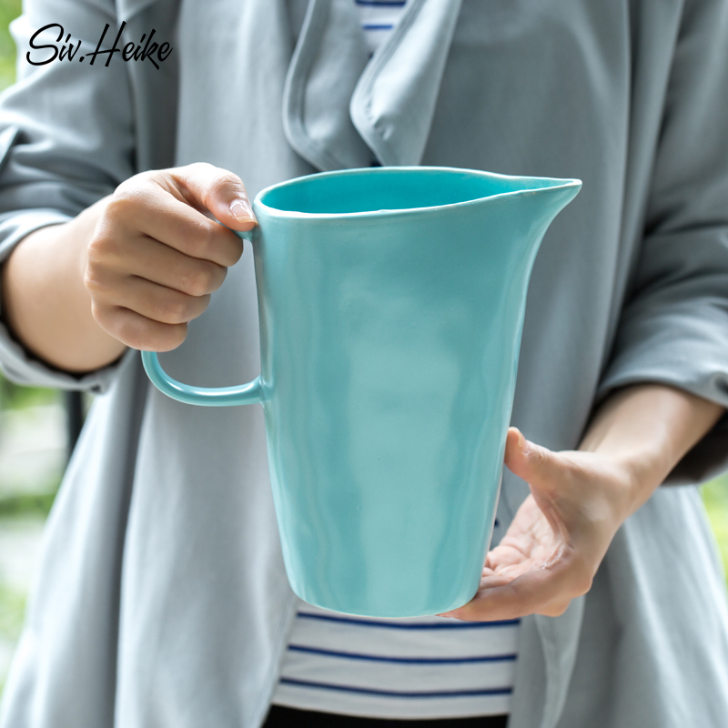 Continental ice crack creative household color large high - capacity ceramic teapot cold cold water kettle juice maker