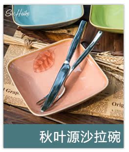 Ins color hand - made Japanese European household ceramic dish food dish square deep dish dish dish plate