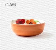 Nordic ins hand color Japanese European household ceramic bowl west tableware dessert salad bowl rainbow such as bowl soup bowl