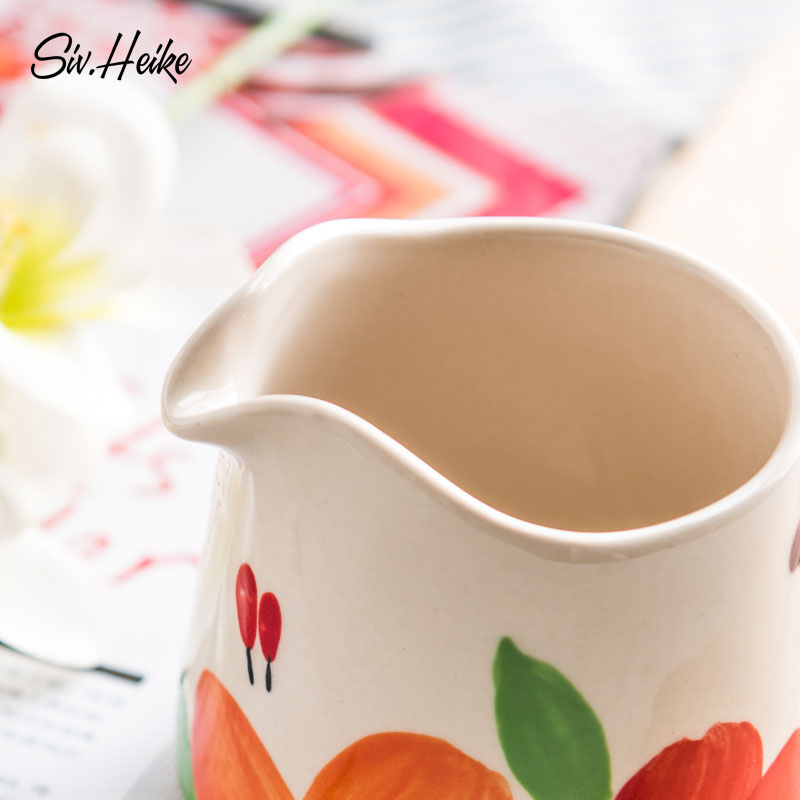 Nordic ins color hand - made European Japanese ceramic nozzle milk pot of milk as cans of milk cup coffee pot teapot juice maker