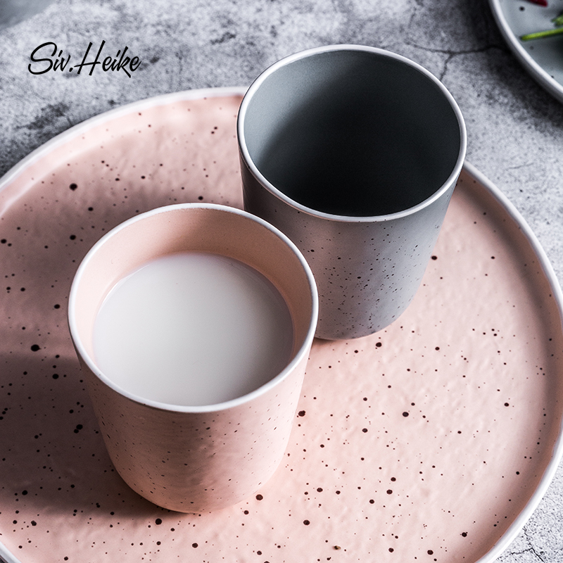 Nordic ins couples simple Japanese continental ceramic cup high - capacity keller gargle coffee cup tea cups