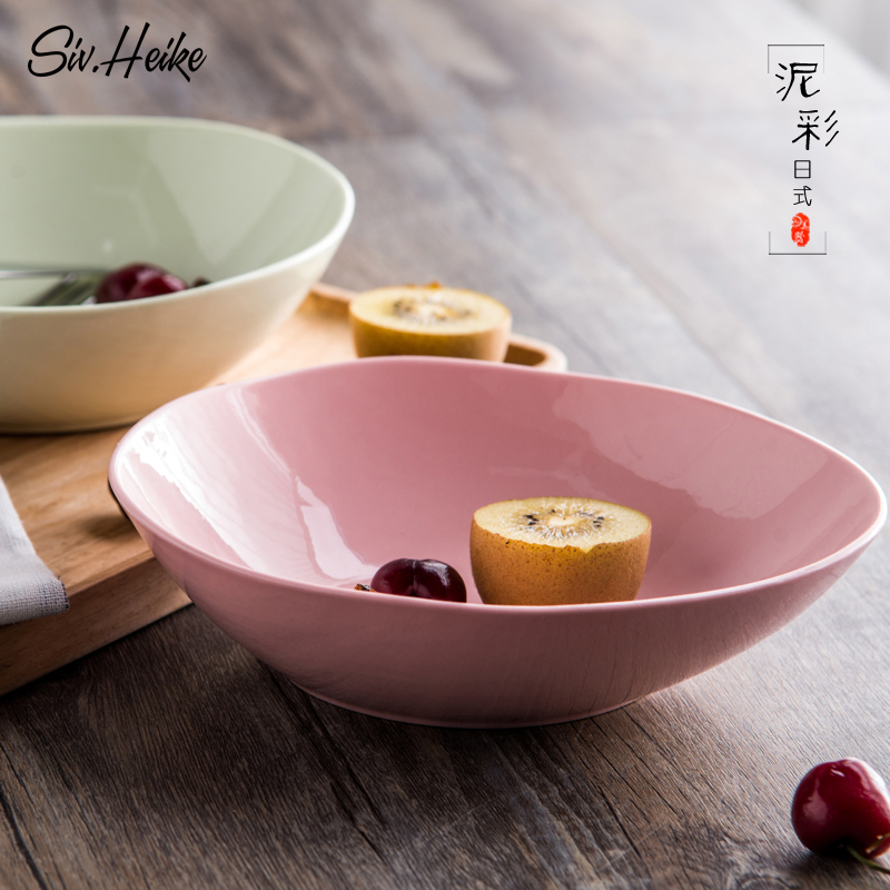 European Japanese individuality creative color home large ceramic bowl of salad, dessert noodles soup bowl dish bowl of breakfast set