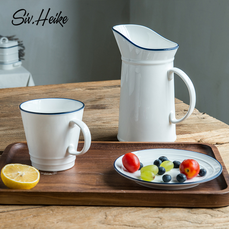 European - style ins Japanese - style contracted creative household ceramics restoring ancient ways, large capacity of cold water cold juice kettle pot, milk pot