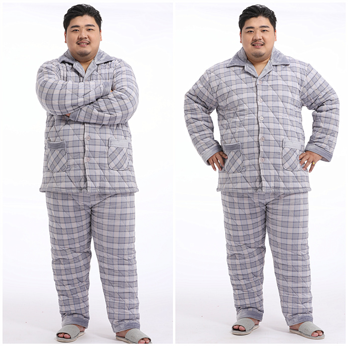 Bộ đồ ngủ mùa đông bên trong và bên ngoài chăn bông nhồi bông phục vụ nhà nam áo khoác cotton và phân bón XL 5XL300 kg bộ mặc nhà thu đông cho nam