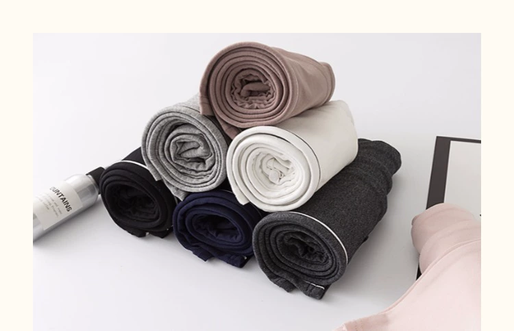 Mùa thu mới bên dải trắng quần legging cotton cao eo nữ quần mỏng mặc quần thể thao hoang dã