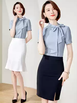 Work clothes set to work temperament goddess fan dress President ol female stewardess uniform teacher shirt summer work clothes