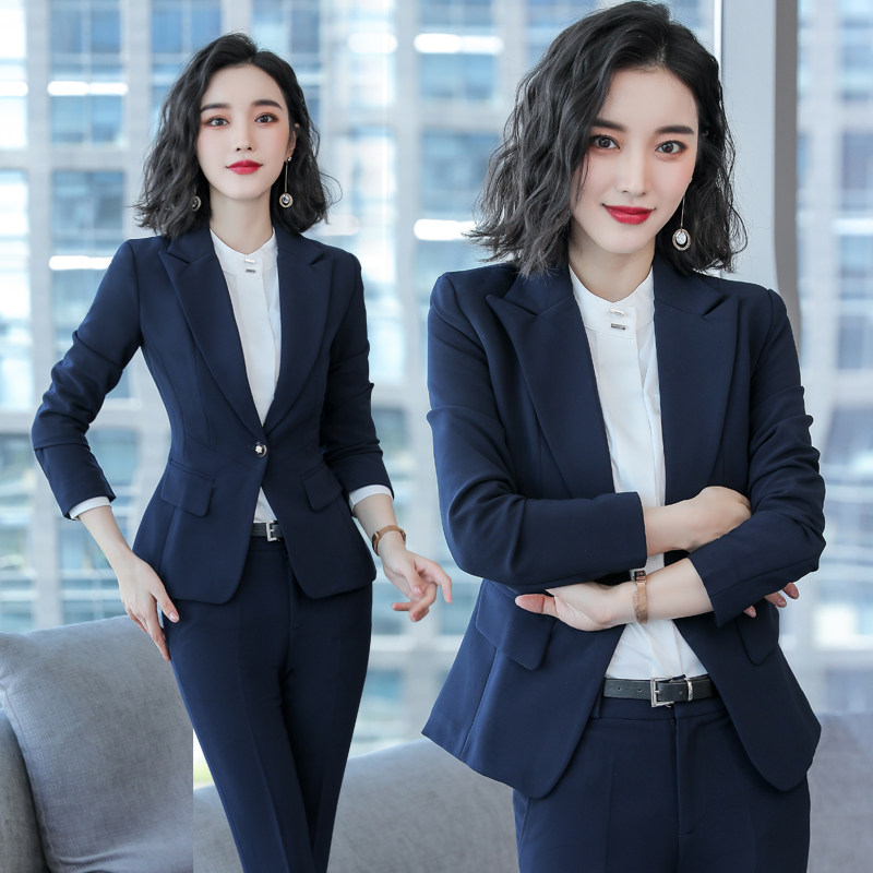 Work clothes suit women suits suit suit Western suit Spring Korean version 2020 new fashion body three sets of work clothes