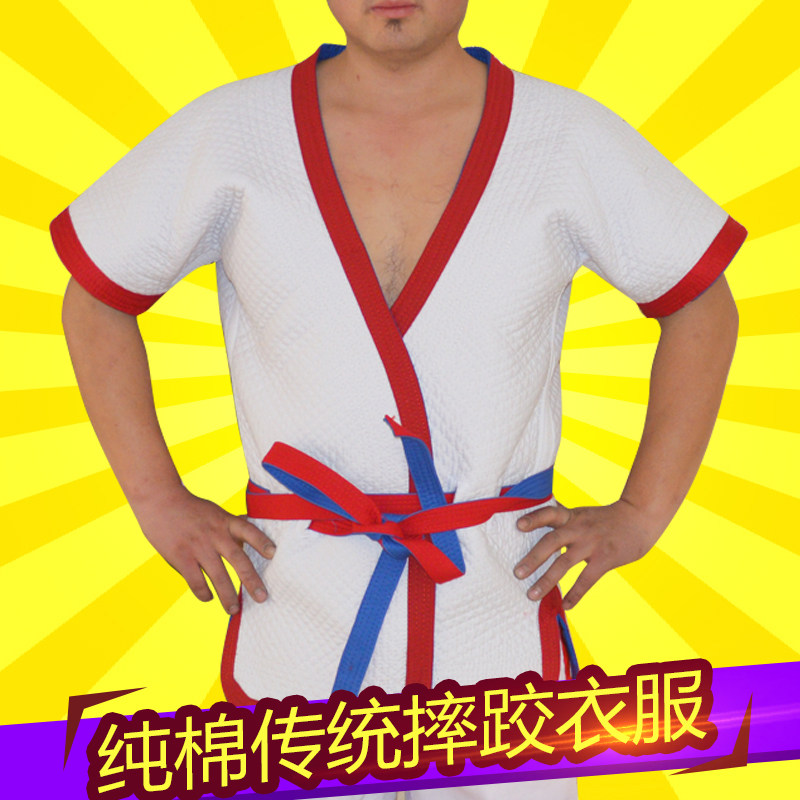 Brontë wrestling clothes for men and women wrestling suits for men and women with a pleated red, blue and white thickening