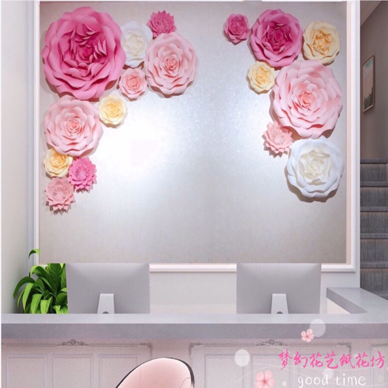 Paper Flower Decoration Wedding Stereo Window Display Finished Cardboard Flower Holiday Shopping Mall Event Celebration Photo Studio Shooting