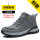 Labor protection shoes for men, winter cotton shoes with velvet, anti-smash and anti-puncture high-top boots, cold-proof wool warm work safety shoes