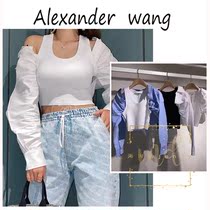 Alexander wang Alexan King new stitching strapless vest shirt shirt fake two shirt Women