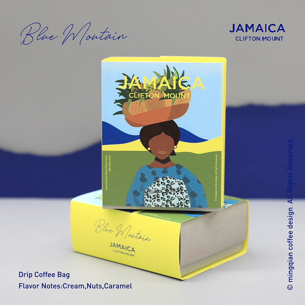 Mingqian Coffee Jamaica Blue Mountain No 1 ear hanging coffee boutique ear hanging coffee Blue Mountain Coffee freshly ground 5 packs