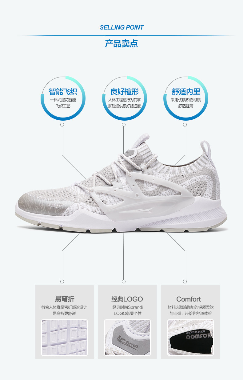 英国 斯潘迪 Softknit针织袜套 脚感松软 男休闲运动鞋 图2