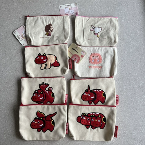 Мультяшная портативная сумка-органайзер, маленькая сумка клатч, наушники, аксессуар, косметичка, с вышивкой