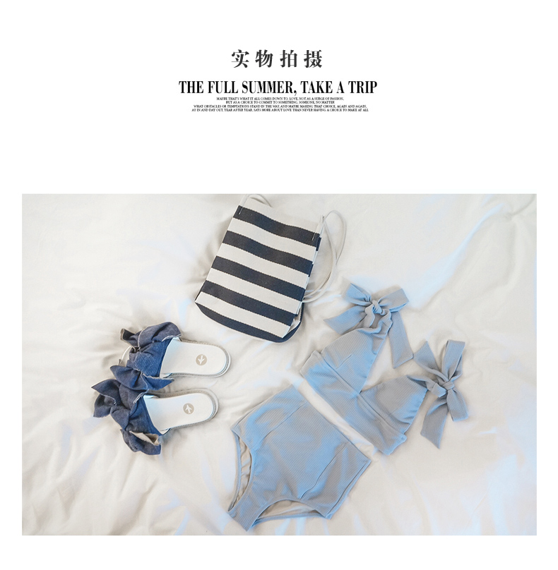 2019 Spring/Summer Cute Bow-tie Bikini Blue/M