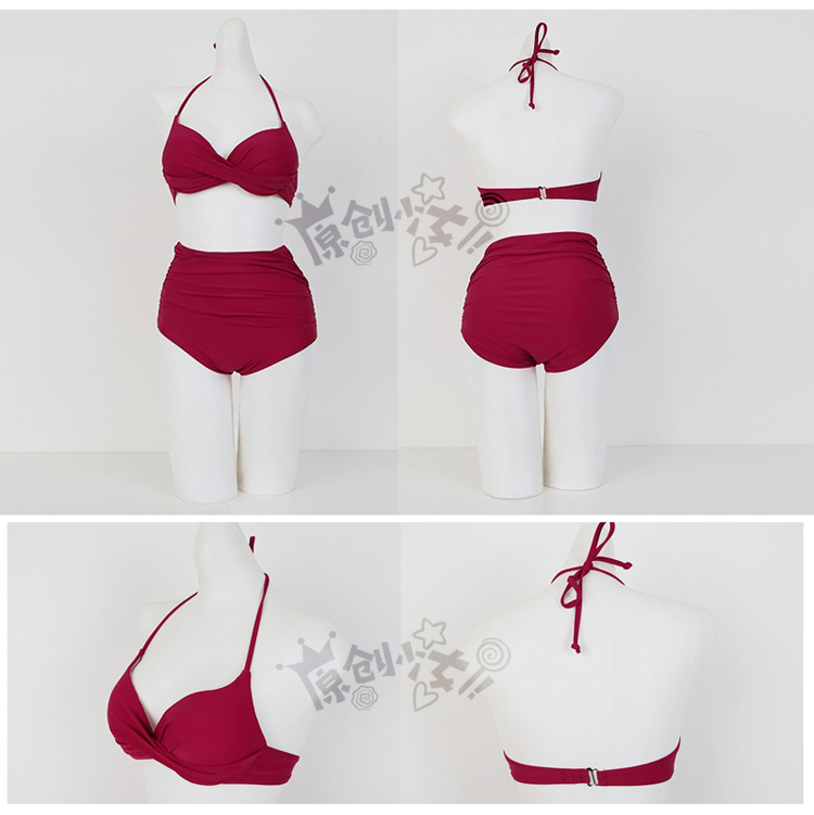 2019 Spring/Summer Red Sexy Swimsuit + Silky Coat M