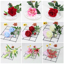 Fake flower simulation flower bouquet single peony flower silk flower plastic flower dried flower arrangement arrangement home wedding decoration flower