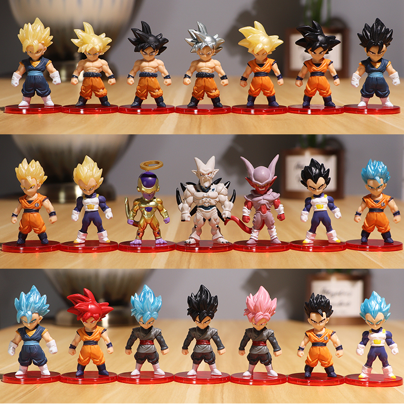 Dragon Ball Super Action Figures Full Set of 21 Models Son Goku Gohan Vegeta Saiyan Doll Model Ornaments Gift