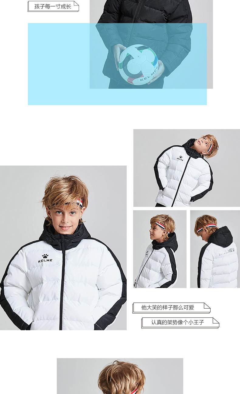 Kelme Kalmei mùa thu và mùa đông cotton mới thể thao và giải trí ấm áp trùm đầu ngắn quần áo cotton dành cho người lớn áo phao đẹp