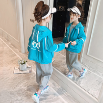 Girls autumn clothing jacket 2021 new internet red CUHK child cardiovert girl child wind clothes trendy blouses