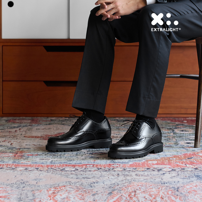 【Increase Height by Approximately 7.2Cm】Thomwills Men's Leather Shoes with Thick Soles, Casual British Brogue Business Derby Shoes for Men 【Increase Height by Approximately 7.2Cm】Thomwills Men's Leather Shoes with Thick Soles, Casual British Brogue Business Derby Shoes for Men