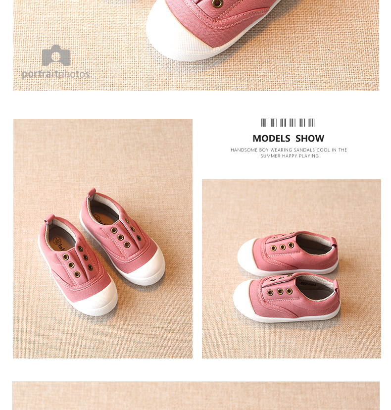 Chaussures de tennis enfants en toile suture de voiture pour printemps - semelle plastique - Ref 987824 Image 15