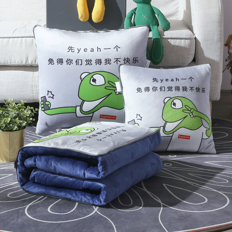 Mùa đông dày gối chăn xe sử dụng kép với đệm nhung văn phòng bằng ghế sofa nghỉ trưa là một chiếc gối nhỏ