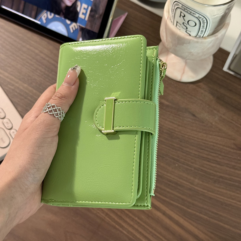 Rich Small Bag, Medium-Short Wallet, Large Capacity Coin Purse, Oil Leather Candy Color Coin Purse, Zipper Card Holder, Photo Bag Rich Small Bag, Medium-Short Wallet, Large Capacity Coin Purse, Oil Leather Candy Color Coin Purse, Zipper Card Holder, Photo Bag