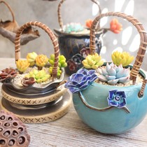 Flowerpot 2021 New shape unique vase ceramic plant pot beautiful creative simple meaty pot set